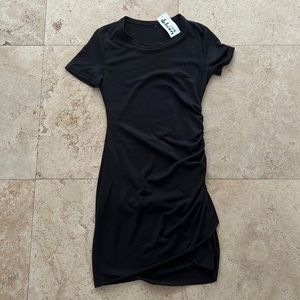 Women’s black ruched tshirt mini dress size Small